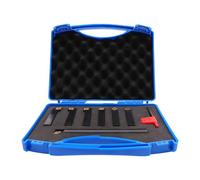 DOMHEDRUN High-Precision Turning Tool Set of 7, Hardened Steel with 50°-95° Angles, Includes Toolbox, Compatible with CCMT09T3 Blades, for Automotive, Mechanical Parts Processing, and DIY Projects