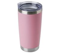 DOMICARE 20oz Stainless Steel Tumbler Bulk with Lid, Double Wall Vacuum Insulated Travel Mug, Powder Coated Coffee Cup, Pink, 1 Pack
