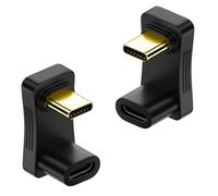 Domicubes 2PCS 180 Degree USB C Adapter, Type C Male to Female Power Data Video Adapter, U Shape, USB C Extender, Compatible with Laptop, Macbook, Steam Phone