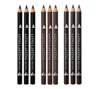 Domicubes 9PCS Eyebrow Pencils, Professional Long-lasting Eyebrow Eye Liner Pencil Set, Natural Matte, Hypoallergenic, Waterproof, 3 Colors: Black, Dark Brown, Light Brown
