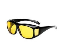 Domicubes Night Vision Glasses, Anti Glare Yellow Tinted HD Driving Eyewear | Scratch resistant lens, fits prescription frames, men women outdoor, polarized, lightweight frame, road protection safety