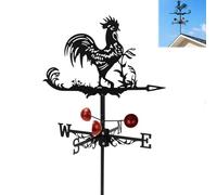 Domigard 3D Rooster Weathervane Metal Wind Vane Weathercock,Roof Mount Weather Vane for Garden Farmhouse Yard Chicken Coop Patio Outdoor Decoration
