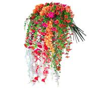 Domigard Artificial Flowers, Fake Flowers Including Mixed Colours Hanging Wisteria Eucalyptus Artificial Plant for Artificial Hanging Basket Outdoor Home Decor Christmas Decorations(9 Pcs)