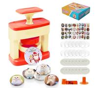 Domigard Badge Maker for Kids,55mm(2.16 inch) DIY Pin Button Maker Machine Badge Punch Press Kit with 48 pcs Parts Pictures Circle Cutter, Badge Making Kit for School Projects Activities-Red
