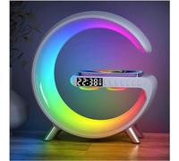 Domigard G Lamp Wireless Charger, Night Lights with Bluetooth Speaker & Alarm Clock, LED Atmosphere Lamp for Bedroom, Birthday Gifts Gadgets for Teenage Boys Girls - White(App)