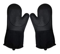 DoMii Professional Silicone Oven Mitts Baking Gloves Elbow Length Heat Resistant Quilted Gloves 2-Pack 14.2" Y