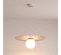 Domiluce Fiore pendant light, grey-beige, Ø 40 cm, glass