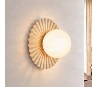 Domiluce Fiore wall light, grey-beige, height 30 cm, glass