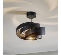 Domiluce Vento ceiling light, black, Ø 40 cm, metal, E27