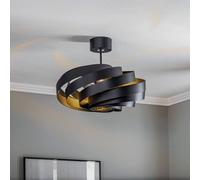 Domiluce Vento ceiling light, black, Ø 50 cm, metal, E27