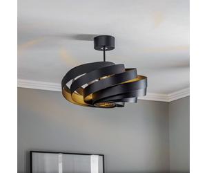 Domiluce Vento ceiling light, black, Ø 50 cm, metal, E27