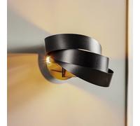 Domiluce Vento wall light, black, E14, metal, 14 cm high
