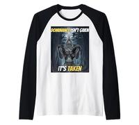 Dominance Isn't Given It's Taken Y2k Alpha Wolf Meme Raglan Baseball Tee