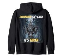 Dominance Isn't Given It's Taken Y2k Alpha Wolf Meme Zip Hoodie
