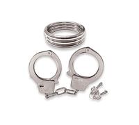 Dominant Submissive Cock Ring and Handcuffs - Silver