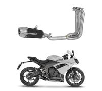 DOMINATOR Full Exhaust System Collector Silencer S3 BLACK Daytona 660 2024-2026