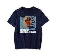 Dominic Fike Don’t Stare at The Sun T-Shirt Casual Crewneck Tee Fashion Retro Classic Short Sleeve (S,Navy)