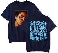 Dominic Fike Merch Don’t Stare at The Sun T-Shirt Unisex Casual Crewneck Tee Fashion Classic Short Sleeve (M,Navy)