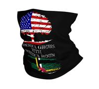 Dominica Dominicans Flag And America Flag Men Women Snoods Stretchy Neck Warmer Windproof Bandana For Hiking Outdoor Walking Sport