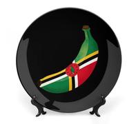 Dominica Flag Banana Bone China Decorative Plates for Display Ceramic Ornament for Wall Decor Festival Wedding Gift
