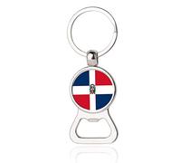Dominica Flag Beer Bottle Opener Metal Glass Crystal Keychain Travel Souvenir Gift Keyring Accessories