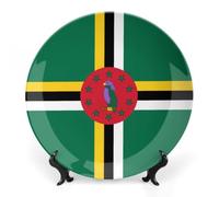 Dominica Flag Bone China Decorative Plates for Display Ceramic Ornament for Wall Decor Festival Wedding Gift