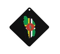 Dominica Flag Map 1Pcs Car Air Freshener Automotive Aromatherapy Tablets Hanging Scented Cards for Room Bathroom Rhombus