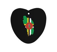 Dominica Flag Map 1Pcs Car Air Freshener Automotive Aromatherapy Tablets Hanging Scented Cards for Room Bathroom Love form