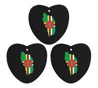 Dominica Flag Map 3 Pcs Car Air Freshener Automotive Aromatherapy Tablets Hanging Scented Cards for Room Bathroom Love form