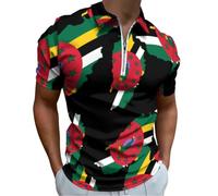 Dominica Flag Map Men Polo Shirts Casual Sports Tops
