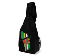 Dominica Flag Map Men's Crossbody Chest Sling Bag for Travel Hiking Lightweight Shoulder Bags with Small Side