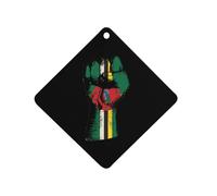 Dominica Flag Nation Spirit 1Pcs Car Air Freshener Automotive Aromatherapy Tablets Hanging Scented Cards for Room Bathroom Rhombus