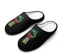 Dominica Flag Nation Spirit Cotton Slippers for Women Memory Foam Comfy House Shoes with Anti-Skid Rubber Sole