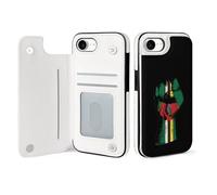 Dominica Flag Nation Spirit Leather Flip Phone Case Wallet Cover Compatible with iPhone 16/16 Plus/16 Pro/16 Pro Max/16 E/16 SE4