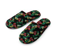 Dominica Flag Nation Spirit Men's Memory Foam Slippers Lightweight Flannel Slip On House Shoes for Indoor Outdoor 45-46_（11-12）