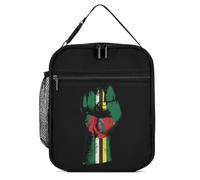 Dominica Flag Nation Spirit Portable Lunch Bag Trendy Insulated Meal Holder Large Capacity Totes for Office Travel 27.5X20cm