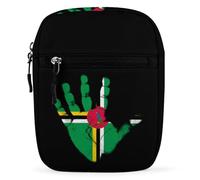 Dominica Flag Palm Print Mini Crossbody Bag Unisex Anti-Theft Side Shoulder Bags Travel Small Messenger Bag