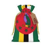 Dominica flag Print Drawstring Favor Bags, M Holiday Pouches, Treat Sacks, Christmas Treat Bags