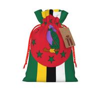 Dominica flag Print Drawstring Favor Bags, S Holiday Pouches, Treat Sacks, Christmas Treat Bags