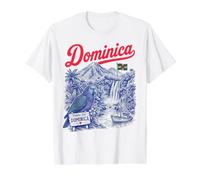 Dominica Flag Sisserou Island Vacation Tee Value Graphic T-Shirt, Men, White, S