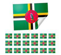 Dominica Flag Stickers - 20 Pack | 8x5cm Paper Stickers with Peel & Stick Backing | Durable, Vibrant, Easy to Apply | Dominican Flag Decals for Cars, Laptops, Books & Events