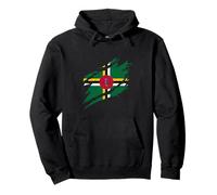 Dominica Flag Vintage Dominican Pride Dominican Roots Pullover Hoodie