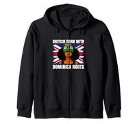 Dominica Girl Heritage British Born Dominica Roots Pride Zip Hoodie