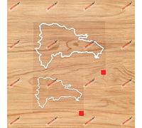 Dominican Country Map Outline Vinyl Decal Sticker - 2 Pack White, 10.2cm, 15.2cm - Die Cut No Background