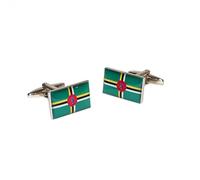 Dominican Domenica Flag Cufflinks Presented in a Gift Bag