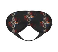 Dominican Flag Menacing Owl Eye Mask Sleep Mask Light BlockBlindfold Night Eyes Cover Soft Pressure-Free Eyeshade with Elastic Strap for Home Travel Office Nap Yoga