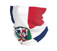 Dominican Flag Pattern Multifunctional Elastic Neck Warmer Scarf Adjustable Balaclava Outdoor Essential Anti-Static Moisture-Wicking Police Military Use Windproof Warm Ski Mask
