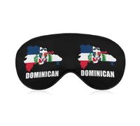 Dominican Map Flag Sleep Eye Mask Night Shade Cover Soft Adjustable for Travel Naps