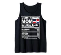 Dominican Mom Nutrition Facts Funny DR Flag Mama Tank Top