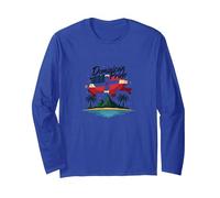 Dominican Pride: Island Paradise Patriotic Celebration Long Sleeve T-Shirt, Adult Unisex, Royal Blue, L